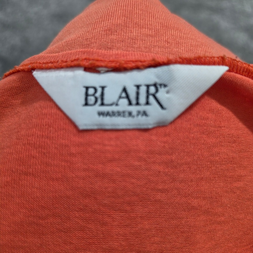Vintage Blair Coral Orange Southwestern Beaded Fringe T-Shirt Top Women's Boho L - Picture 5 of 5